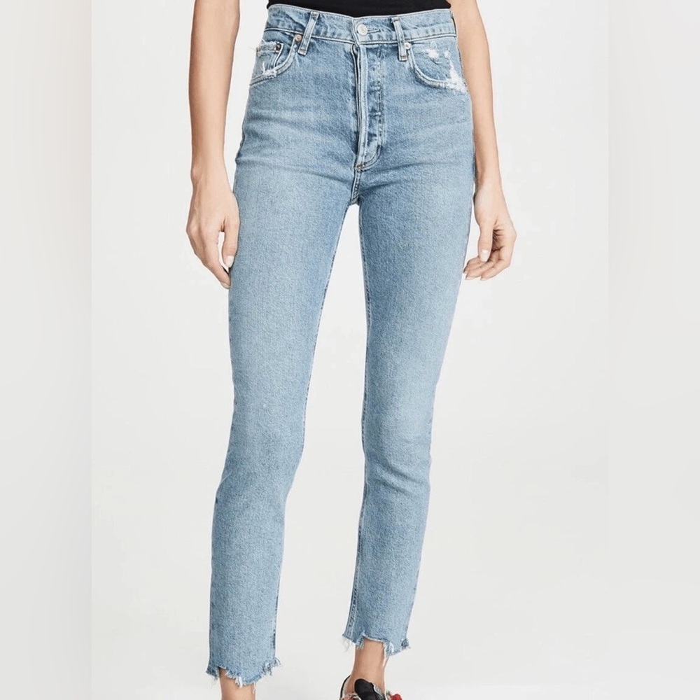 Agolde Nico Jeans Size 24 | High-Rise Straight | Light Wash | Button Fly